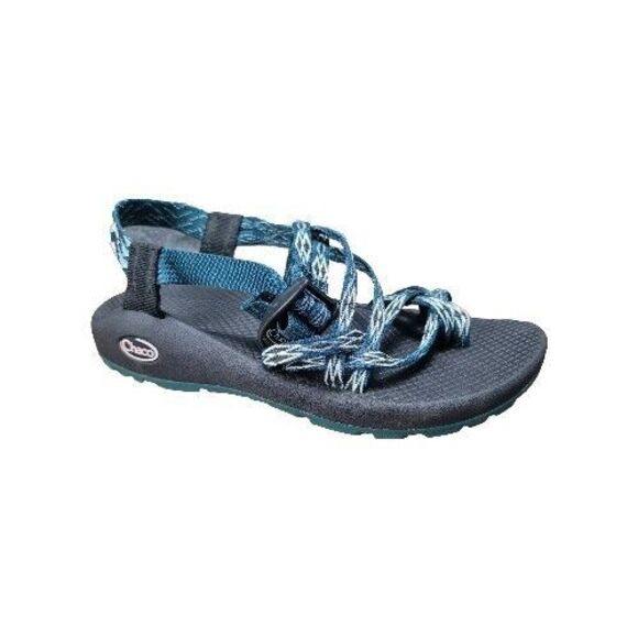 Chaco Classic Sandals Green Black Womens Sz‎ 8 Slip On Water Shoes Aztec Strappy - Picture 1 of 12